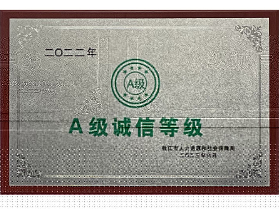 2022年A级诚信等级